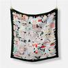 Luxury Horse Print Silk Square Scarf Women Spring Neck Tie Shawl Wraps Female Hair Hand Wrist Headkercheif Hijab Bandana