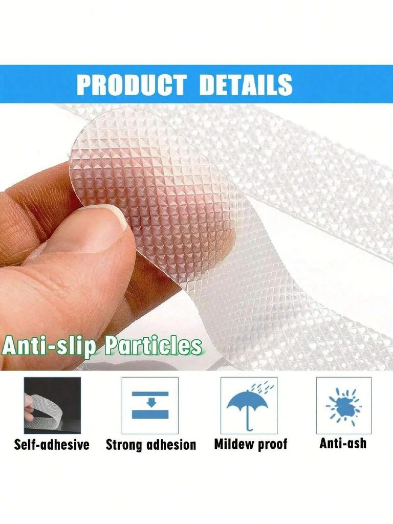 24Pcs Package Transparent Anti-Slip Stickers For Bathroom Floor And Shower - Bathtub Floor Safety Anti-Slip Strips