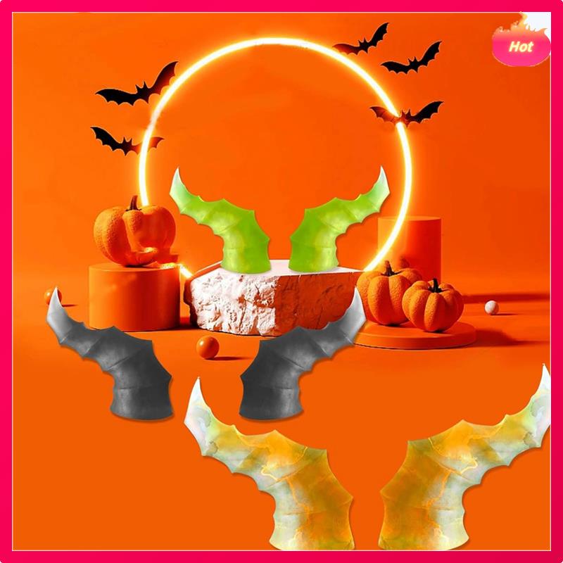 1Pair Devil Horns Silicone Mold 2.16In Animal Sheep Horn Shape Headband Keychain Pendant Resin Casting Mold
