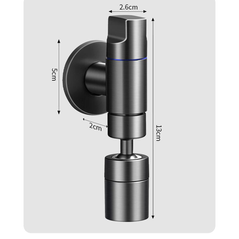Messing Wandmontage Einzelloch 360 ° drehbar Waschbecken Wasserhahn Balkon Wasserhahn Mopp Pool Wasserhahn Mini Waschbecken Bibcock