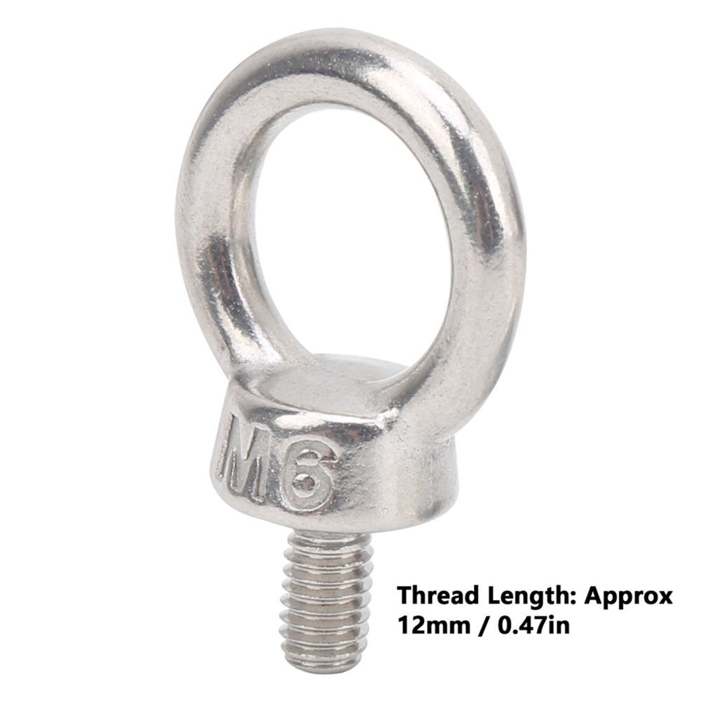 4pcs Durable Shoulder Eye Bolts M6 Metric Thread Threaded Eyebolts Heavy Duty Lifting