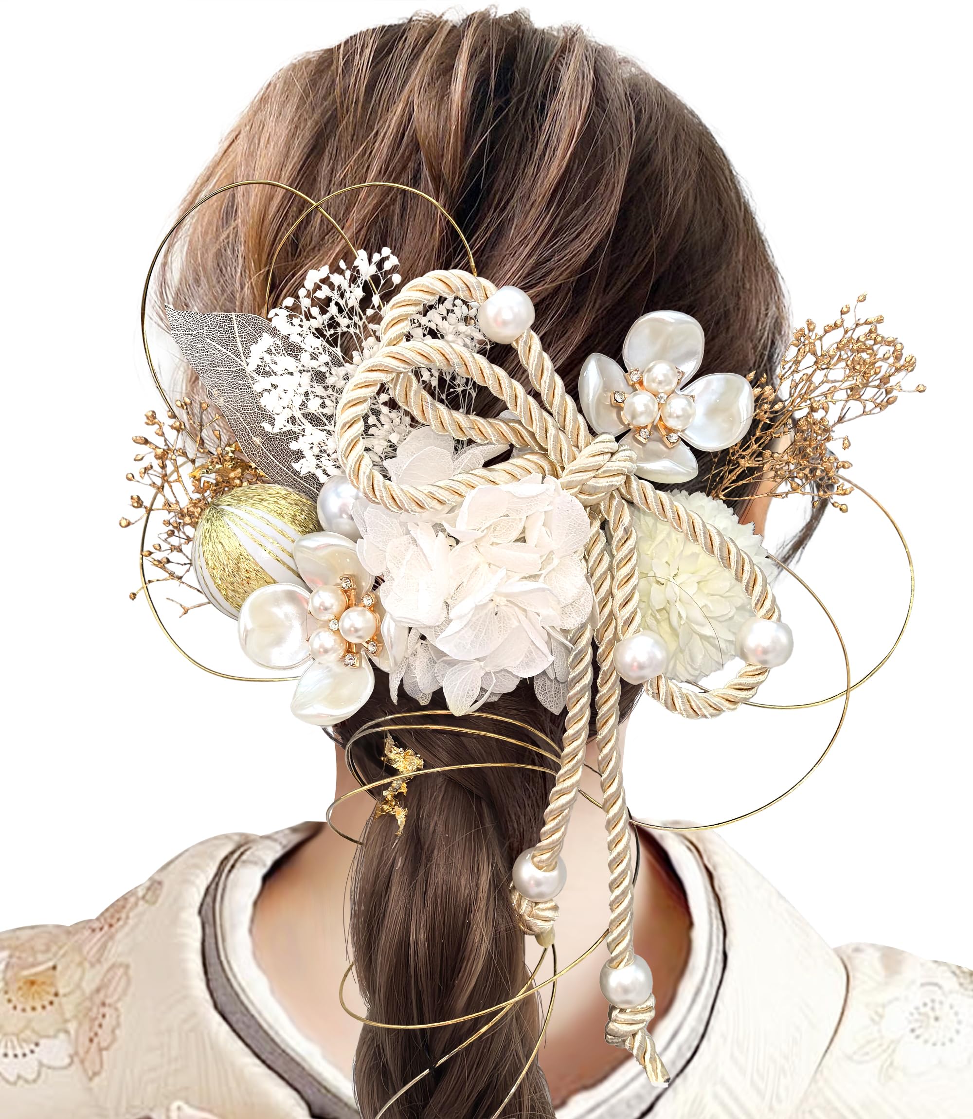

[JZOON] Coming-of-Age Ceremony Hair Ornament [9 Colors Available] Dried Flowers, Baby s Breath, for Furisode, Kimono, Graduation Ceremony,
