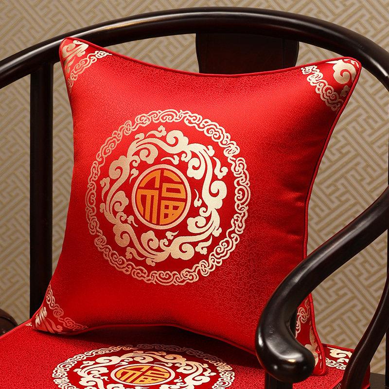 Chinese-Style Jacquard Square Pillow Cover Embroidered Lumbar Pillow Case Sofa Large Backrest Cover Hotel Office Home Decor