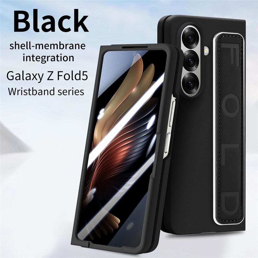 ZFold7 Elastic Rope Wristband Phone Case with Integrated Shell & Skin-Feel PC Spray for Foldable Screen