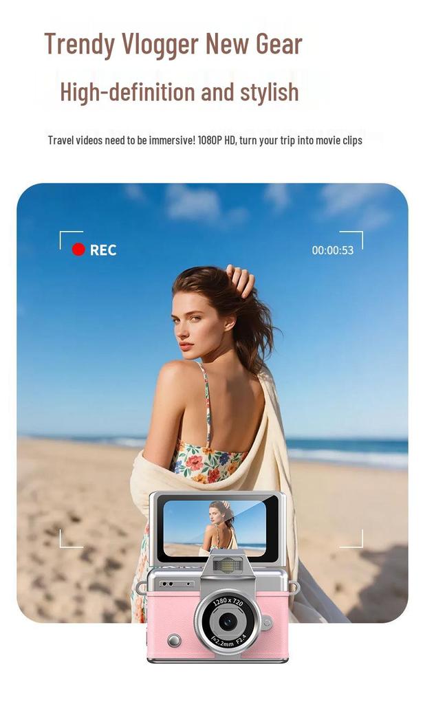 Retro CCD HD Thumb Flip Mini Digital Camera for Kids