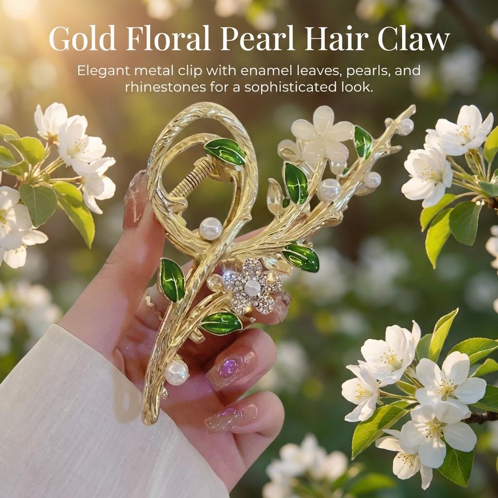 Floral Hair Clips for Women Elegant Flower Design Grip Hair Accessories for Wedding Party Daily Use