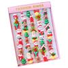 Christmas Rings for Kids Assorted Cartoon Finger Rings Handmade Festive Jewelry Gift Set for Parties and Event