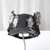 NY y2k Het Tjej Graffiti Jeans Kaninöron Cowboy Baseballkeps Tvättad Graffiti Hip Hop Keps Kvinnor Män Fest Lag Baseballkeps
