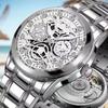 Men'S Automatic Waterproof Luminous Hollow Fashion Fake Mechanical Watch Through The Bottom