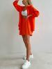 Plus Size Women’s Long Sleeve Shirt & Shorts Two-Piece Set