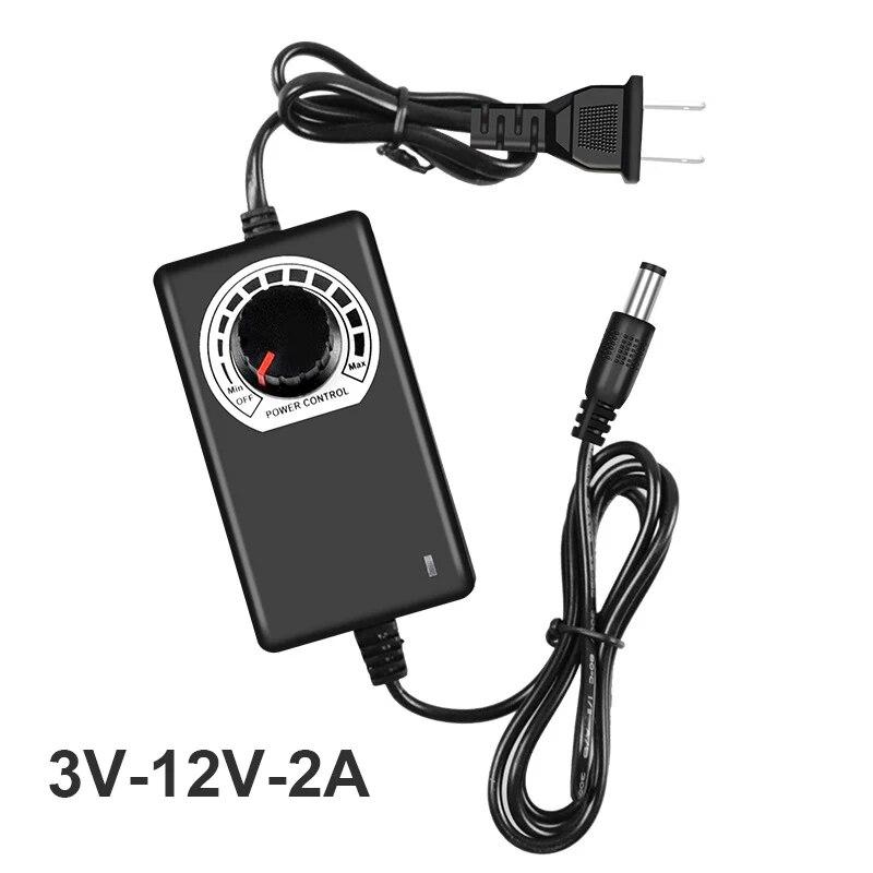 3V 12V 2A einstellbare Spannung Netzteil Geschwindigkeit Dimmen Dimmen Temperatur Gebläse Abluftventilator Geschwindigkeitsregler