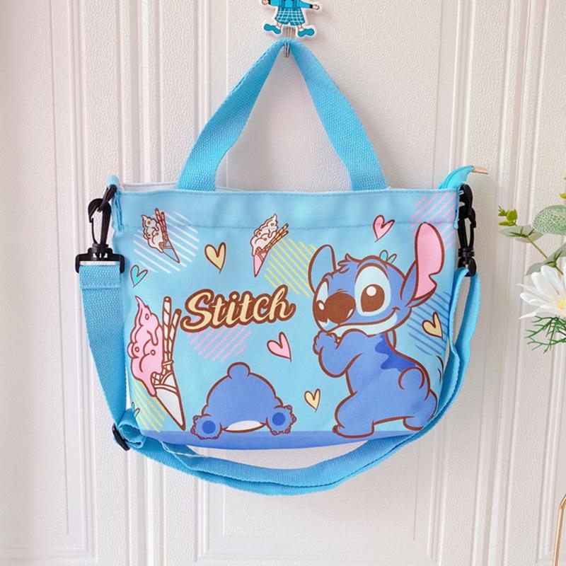 Stylish Canvas Shoulder Bag With Cartoon Design, Blue Color, Medium Size, 3021cm