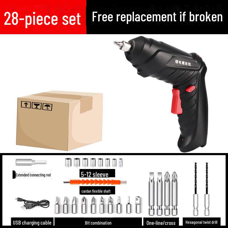 Rechargeable Mini Electric Screwdriver and Hand Drill Set for Home Use
