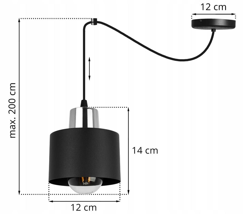 MODERN CEILING HANGING LAMP BLACK LED LAMP