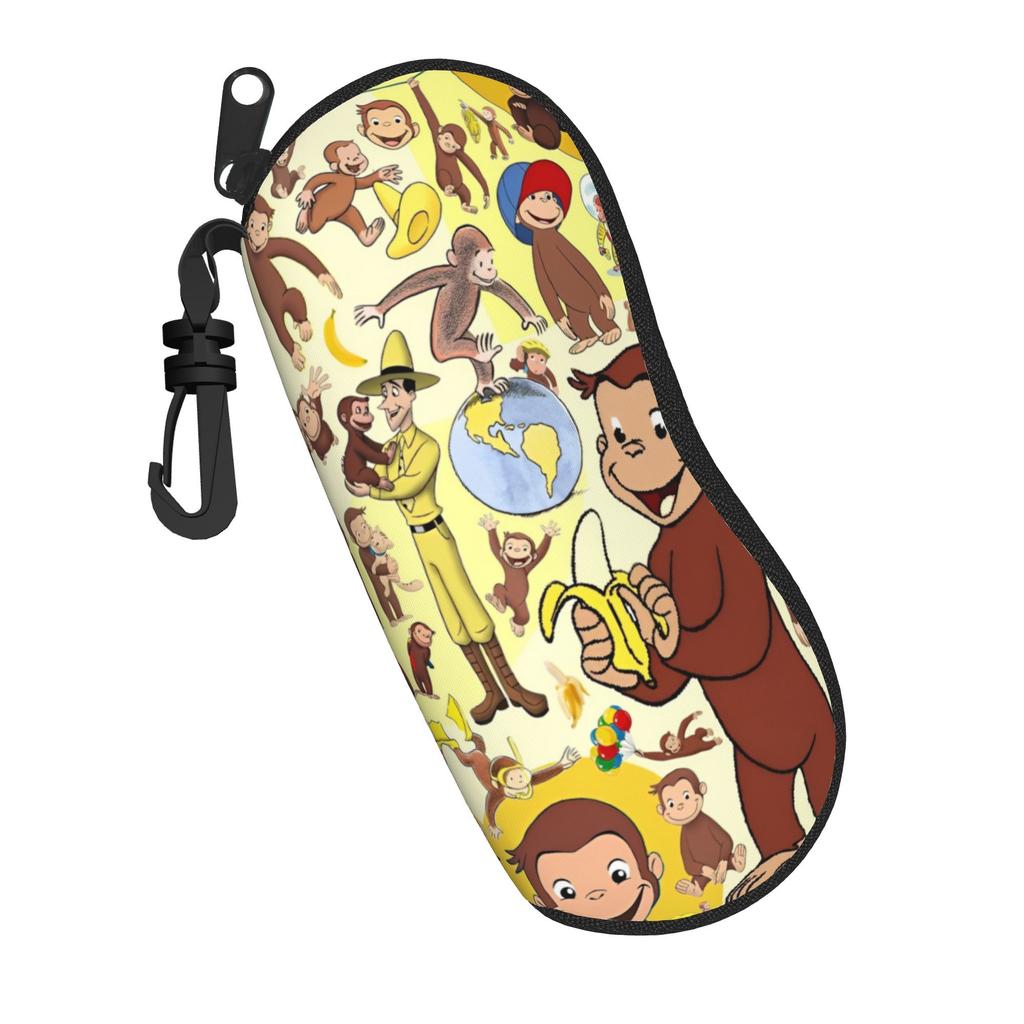 Lovely Curious George African monkey Anime Glasses Case Waterproof Box Sunglasses Storage Box Anti-Pressure Glasses Box