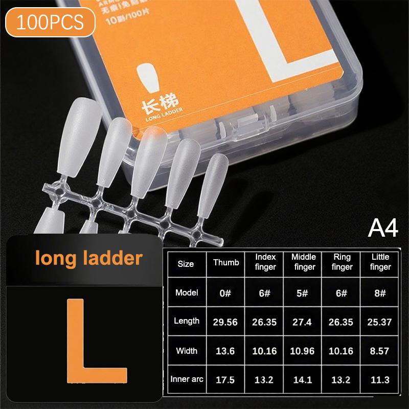 {MX} 100pcs Clear Full Cover Press On Nail Tips Ultra-Thin False Nails Patches Gel Nail Art Extension Manicure Accessories