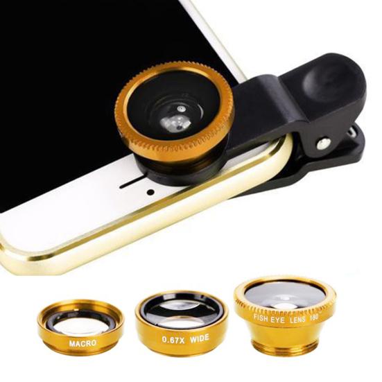 3 in 1 Camera Fish Eye Mobile Phone Macro Super Wide Angle Lens