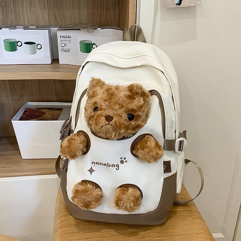 Styggsøt Morsom Bjørnedukke Joker Ungdomsskoleelever Skulderveske Høy Verdi Myk Søt Søt Jente Reise Ryggsekk.