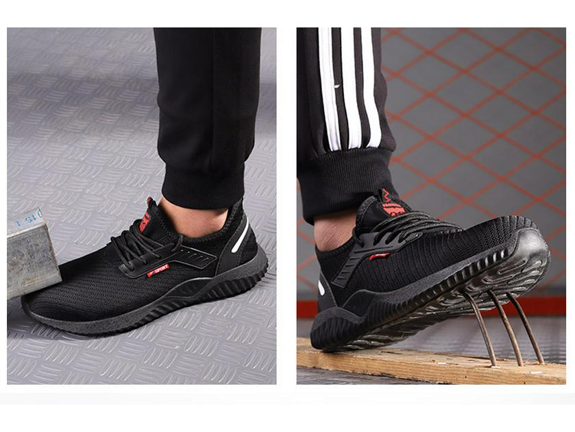 Herren Sicherheitsschuhe mit Stahlkappe - Atmungsaktiv, Stoßfest, Durchtrittsicher, Abriebfestes Arbeitsschutzschuhwerk