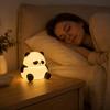 Panda Shaped Night Light Soft Silicone Touch Sensor Table Lamp Child Friendly Portable Rechargeable LED Light for Bedroom Nursery