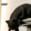 Verspielte Haushaltsorganisationswerkzeuge 3D-gedruckter Katzen-Regal-Sitzer mit Laterne, Skurrile Figuren-Haken für Wanddekoration im Handarbeitsstil Schlüssel, Dekorativ