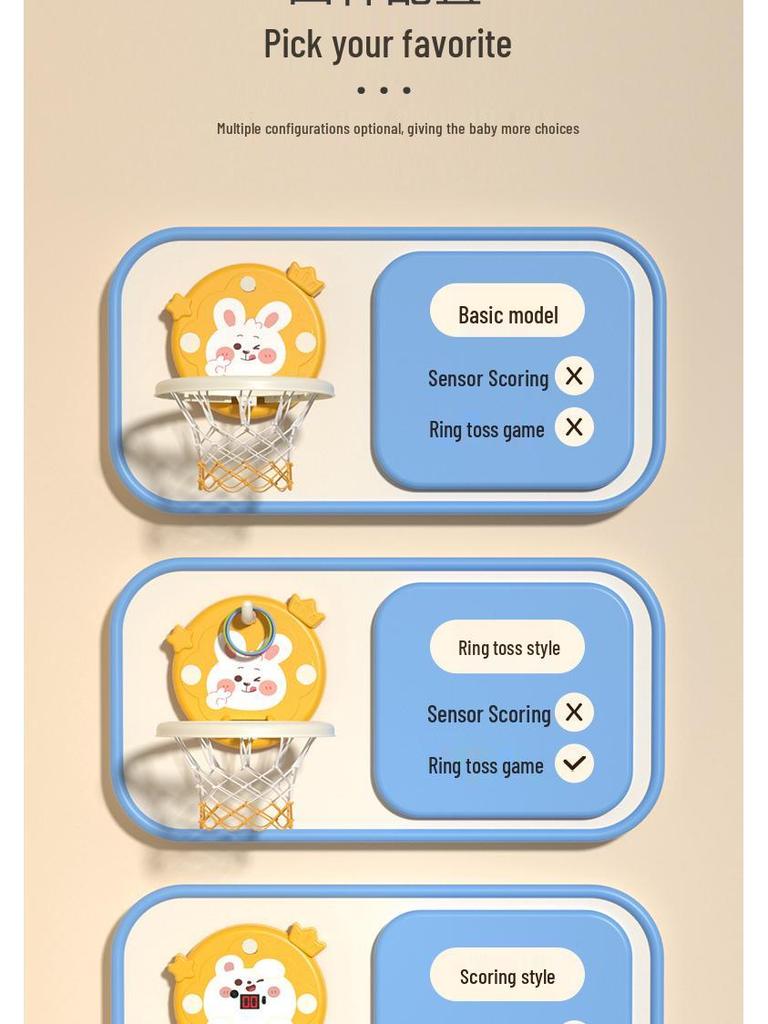 Foldable Indoor Basketball Hoop Toy for Kids - Scoring and Storage