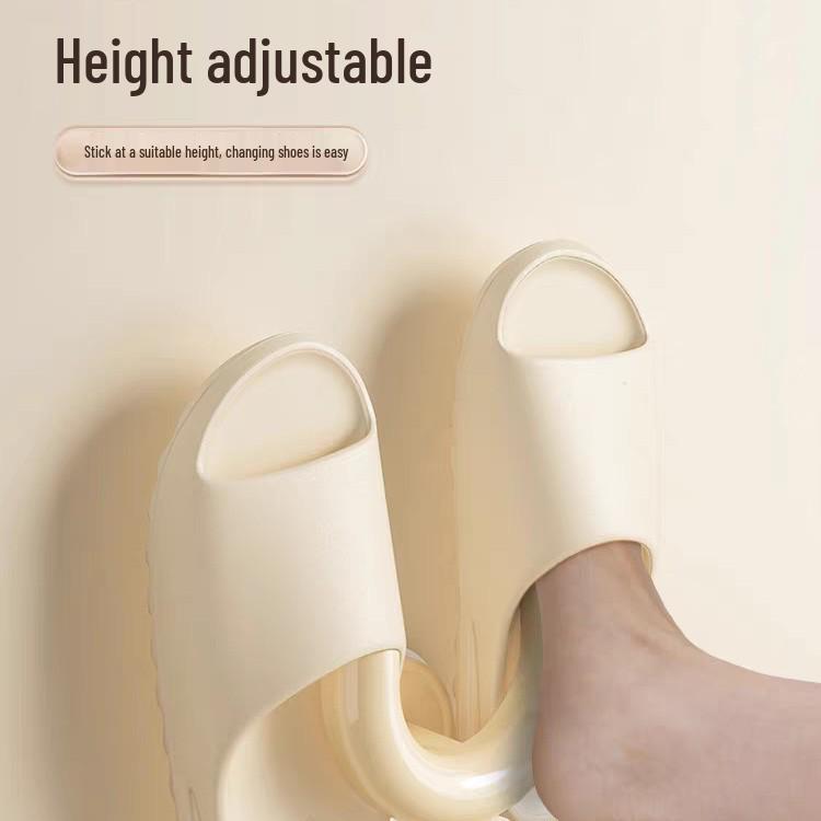 Jia Chang U-Shaped Suction Cup Bathroom Slipper Rack - No-Drill, Multi-Purpose Shoe Storage