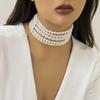 Salircon 2025 New Exquisite Multilayer Imitation Pearl Short Choker  Charm Collar Necklace Women Wedding Party Jewelry