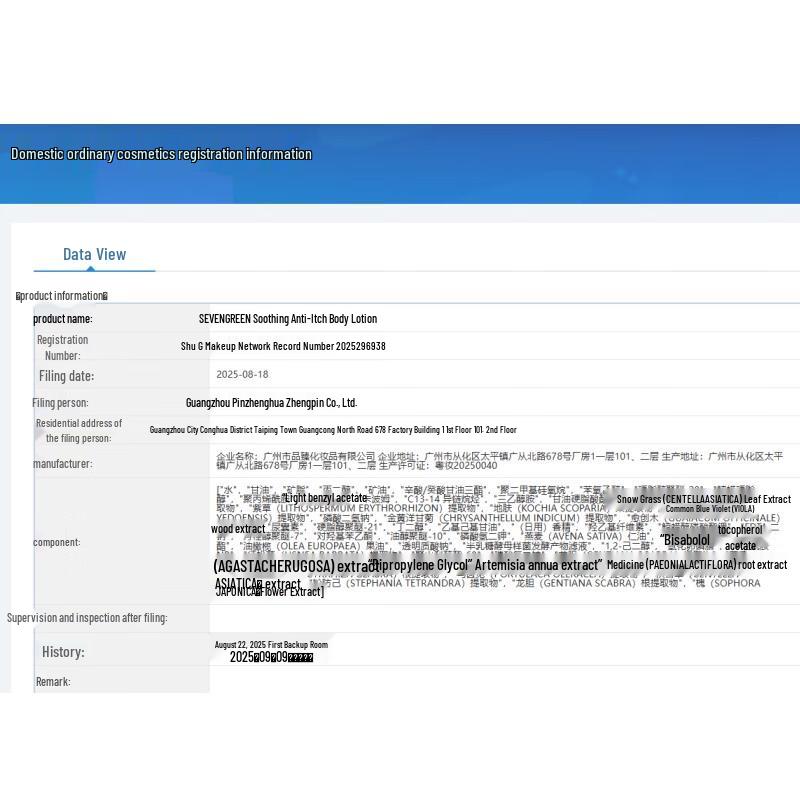 SEVENGREEN Beruhigende Anti-Juckreiz Körperlotion