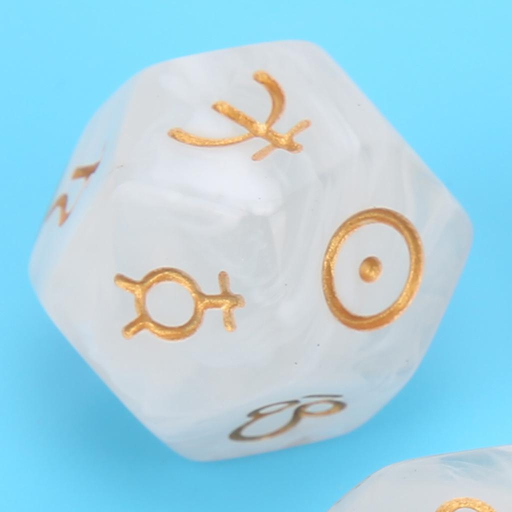 3 Peças Dados de Adivinhação de Resina Entretenimento para Reunião de Festa Dados de Astrologia Tarot de 12 Lados