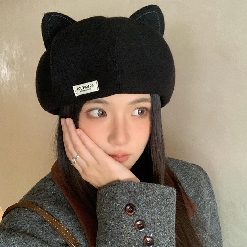 Beret Hat for Women In Spring and Autumn New Korean Style Casual Versatile Pumpkin Hat Showing Face Small Melon Leather Hat Men's Trendy