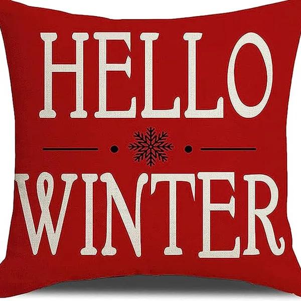 Christmas linen pillowcase, Santa Claus printed pillow, cushion cover, home living room decoration cushion cover