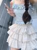 Kawaii Lolita Skjørt Shorts Kvinner Ruffle Patchwork Lagdelt Høy Midje Y2k Balletcore Miniskjørt Sommerfest Klubb