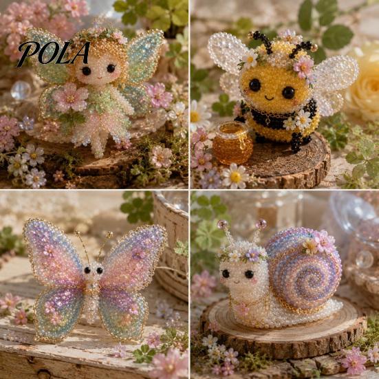 Set Artigianale di Perline Fai da Te 1 Kit Animale 3D con Perline, Kit Artigianato Artistico con Perline con Istruzioni, Insetto Uccello Fata Fatto a Mano per Bambini Adulti Principianti Decorativo