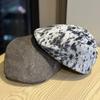 New Autumn and Winter Leopard Print Forward Hat for Girls Hot Girls Big Hat Peaked Hat Fashionable Temperament Brown Painter Hat