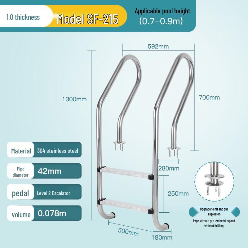 SF-215 Stainless Steel Swimming Pool Ladder