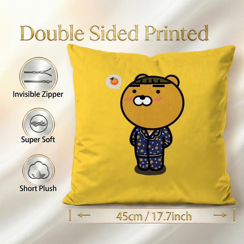 Character Kakao Friends Cushion Cover 1Pcs Decorative Covers Soft Cushion Case For Sofa Couch Decor 40X40 45X45 Pillowcases