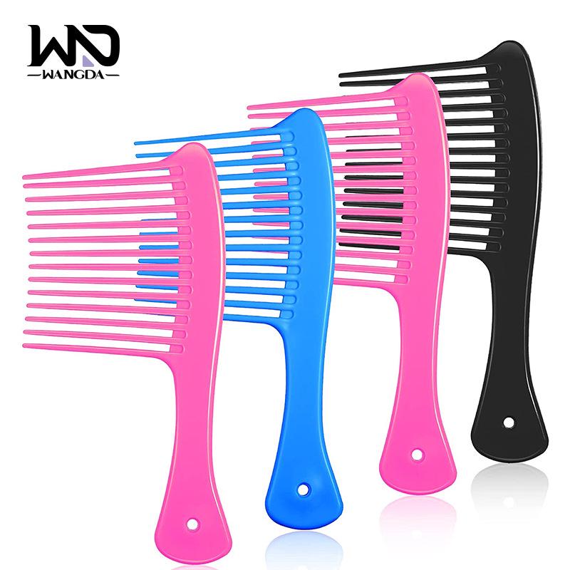 

Расческа для завивки и разглаживания волос большого размера с мелкими и широкими зубьями чёрный