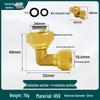 Copper 90° Elbow DN15, 4-Point Thickened Right Angle, Double Internal Thread, 6-Point Live Joint, Equal/Unequal Dia.