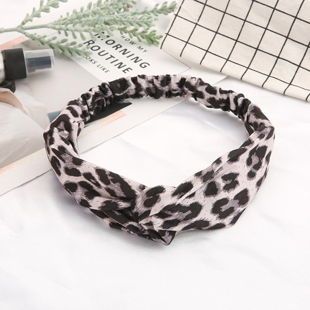 Women Girl Swide Yoga Headband Leopard Print Stretch Hairband Hair Bands Turban