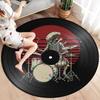 SuperDrummer Round Area Rug,Carpet Rug for Living Room Bedroom Sofa Playroom Decor,Non-slip Floor Mat