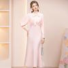 Zhi Li Light Blue Fishtail Dress: Spring 2026 Luxury Beaded Waist-Cinched French Style