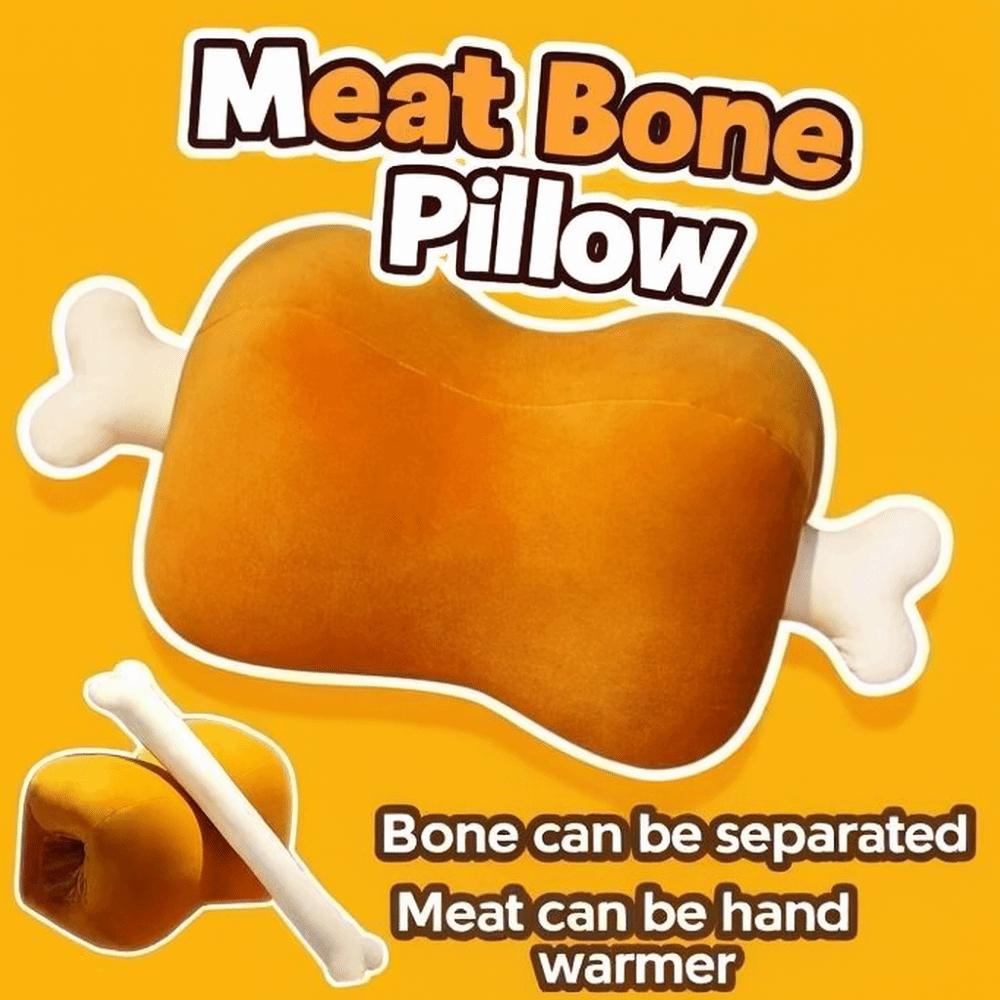 42cm Simulation Meat Bone Pillow Soft Washable Lifelike Meat Bone Pillow Hypoallergenic Cartoon Design Dual-use Pillow