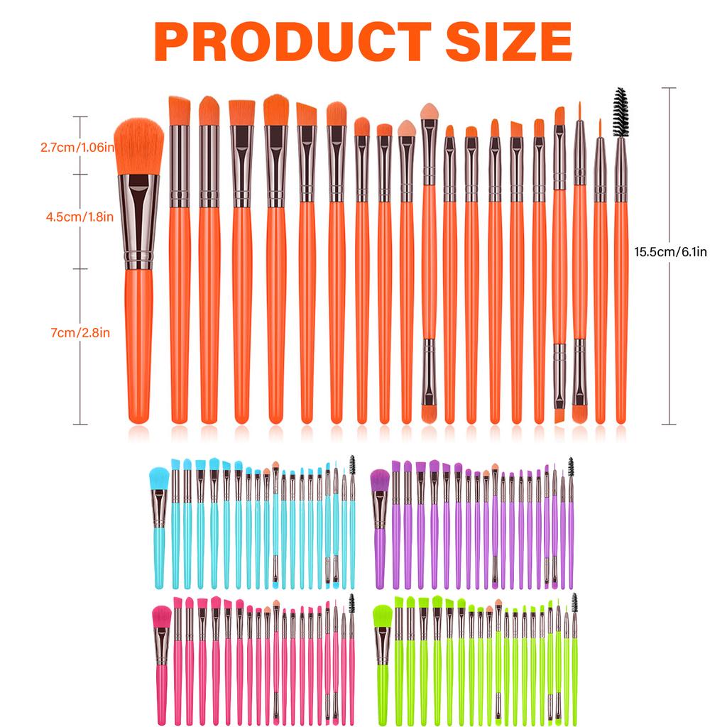 20pcs Makeup Brush Set Travel friendly Cheek Blending Face Powder Brushes Suitable for Various Makeup Looks