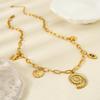 Ocean Resort Wind Starfish Conch Shell Fringe Pendant 18k Gold Stainless Steel Necklace Versatile Clavicle Chain