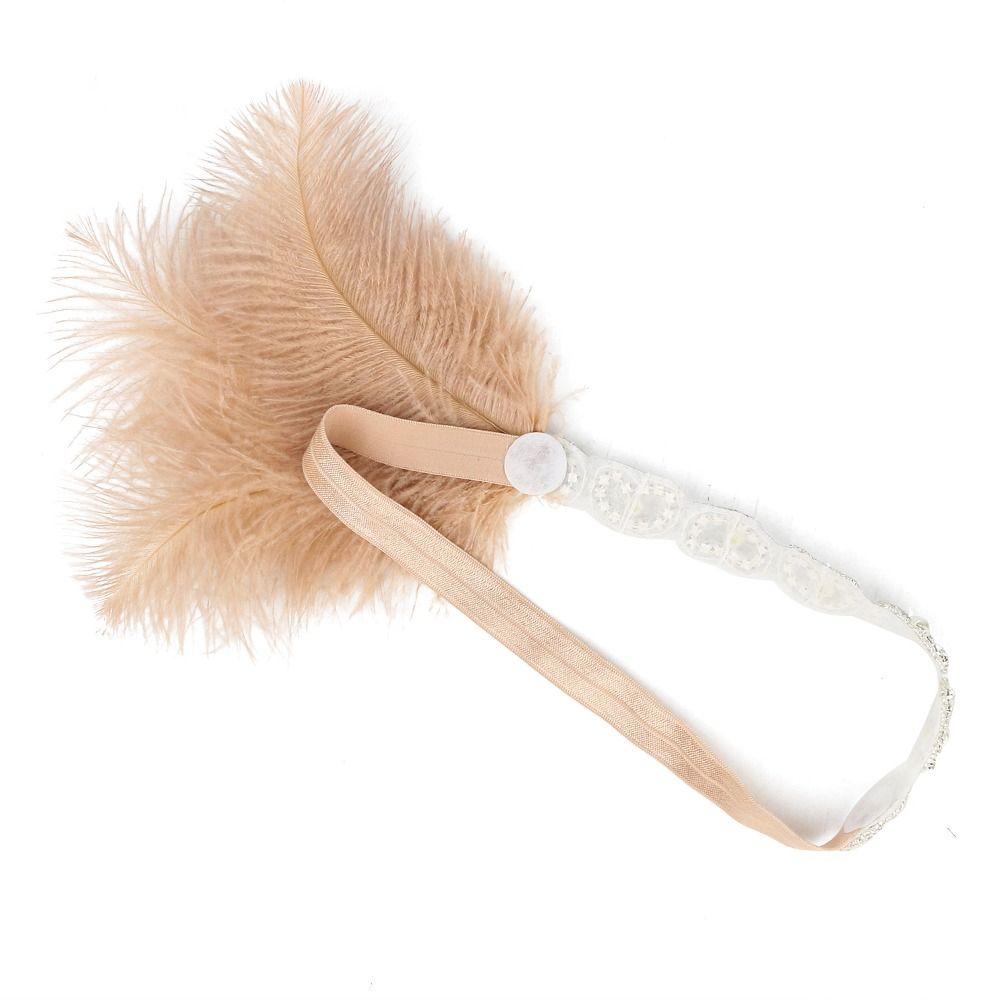 Rhinestone Feather Flapper Headband Headwear Women Hairband Party Headpiece Festival
