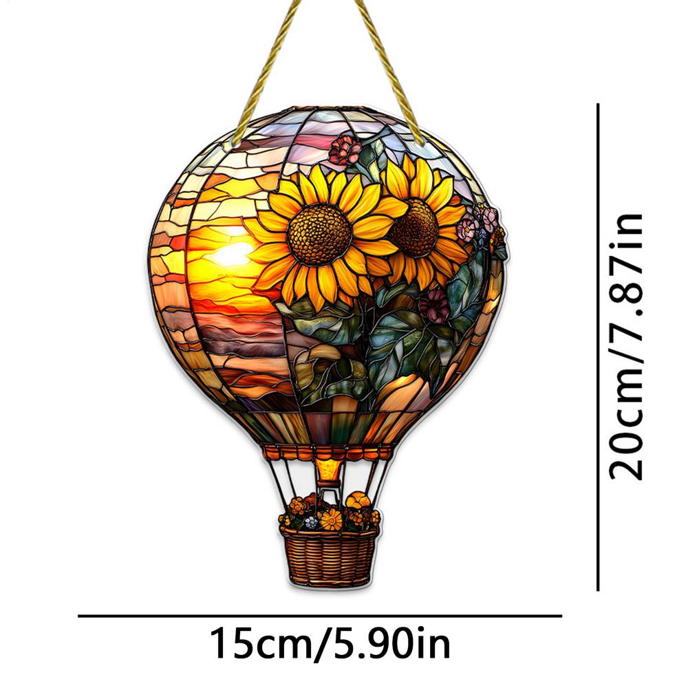 2D Flat Acrylic Hot Air Balloon Light Catcher Celebration Window Hanging Sun Catcher Home Decoration