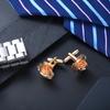 Comfort Fit French Cufflinks Copper Crafted Rose Pattern Shirt Sleeve Button Elegant Option for Various Occasion Wear
