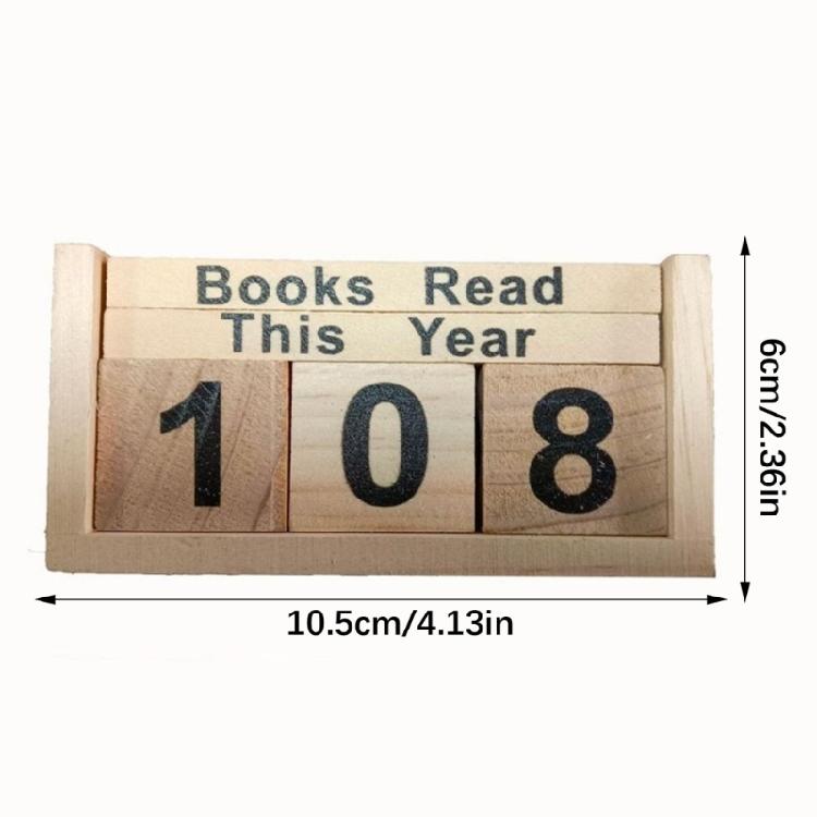 Book Counter Decorative Piece With Number Cubes Books Read This Year Trackers for Reading Goal Display Readers Gift