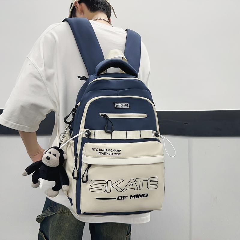 Студенческий школьный рюкзак с цветовыми блоками — фото 18